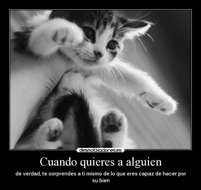 Cuando quieres a alguien - de verdad, te sorprendes a ti mismo de lo que eres capaz de hacer por su bien