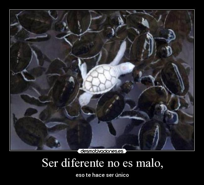 Ser diferente no es malo, -