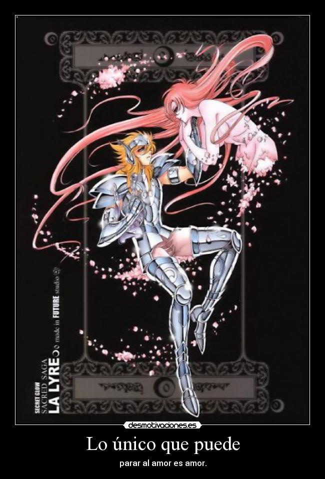 Lo único que puede - parar al amor es amor.
