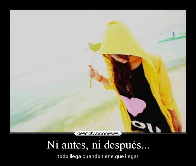 Ni antes, ni después... - todo llega cuando tiene que llegar