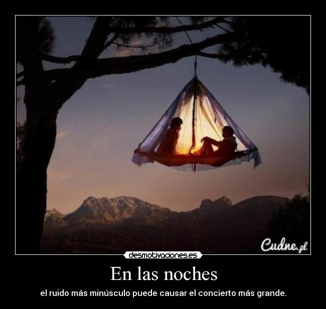 En las noches - el ruido más minúsculo puede causar el concierto más grande.