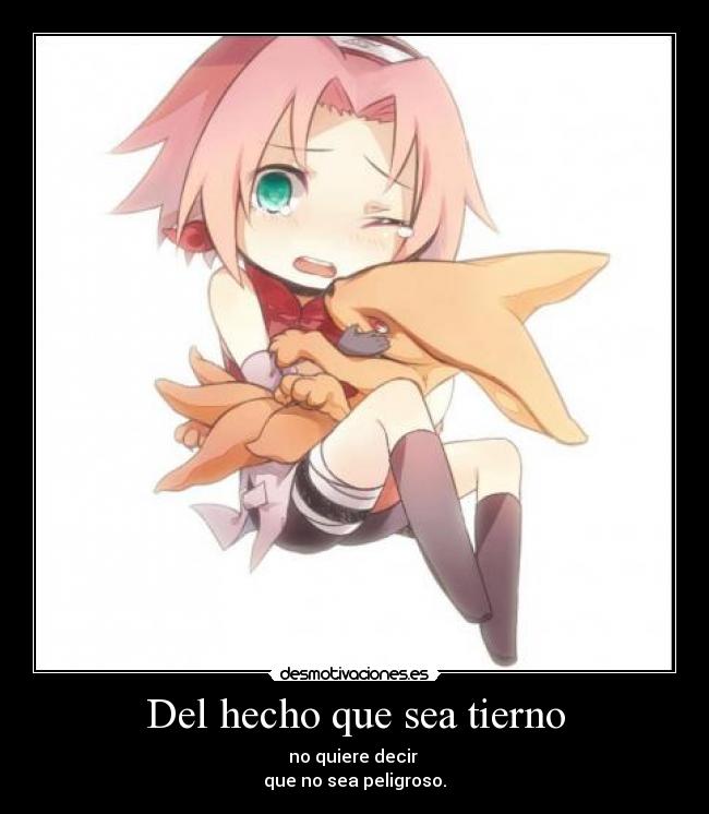 Del hecho que sea tierno - no quiere decir 
que no sea peligroso.