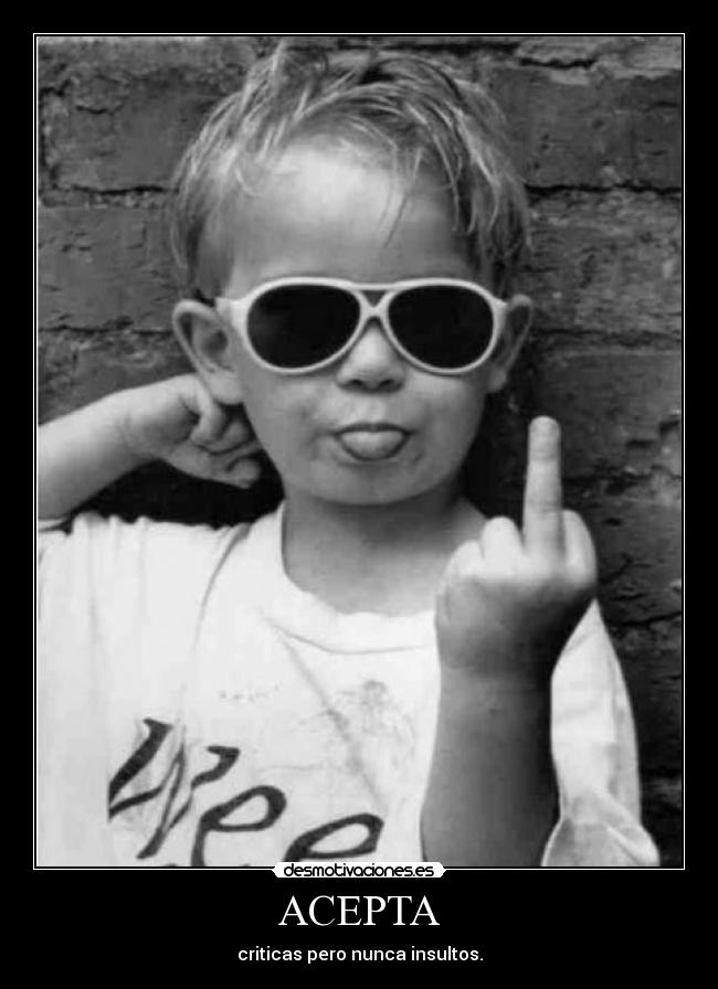 ACEPTA - criticas pero nunca insultos.