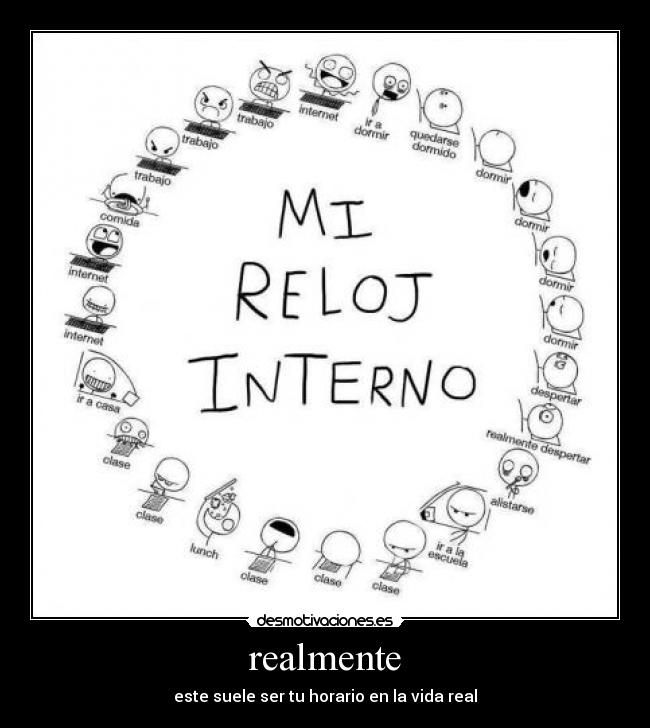 realmente - este suele ser tu horario en la vida real