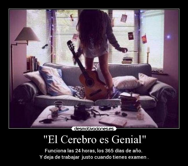 El Cerebro es Genial - Funciona las 24 horas, los 365 días de año.
Y deja de trabajar justo cuando tienes examen .