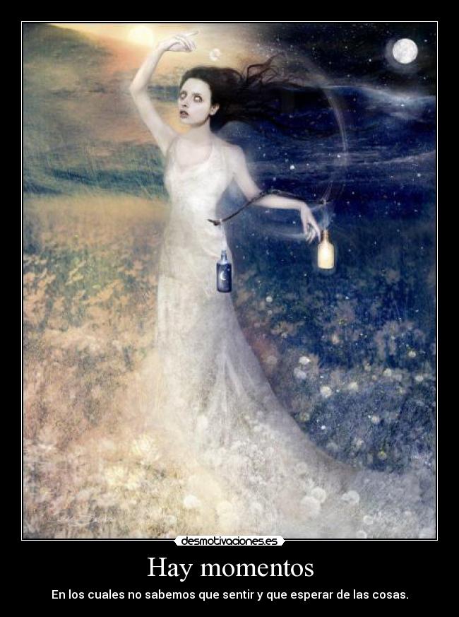 Hay momentos - En los cuales no sabemos que sentir y que esperar de las cosas.