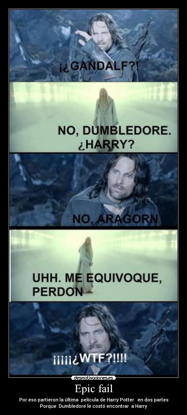 Epic fail - Por eso partieron la última película de Harry Potter en dos partes
Porque Dumbledore le costó encontrar a Harry