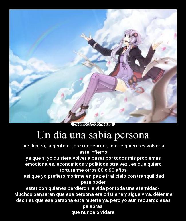 Un día una sabia persona -