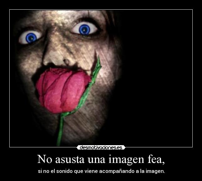 No asusta una imagen fea, - si no el sonido que viene acompañando a la imagen.