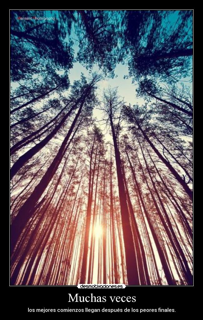 Muchas veces - los mejores comienzos llegan después de los peores finales.