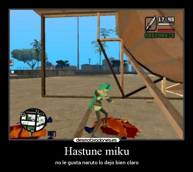 Hastune miku - no le gusta naruto lo dejo bien claro