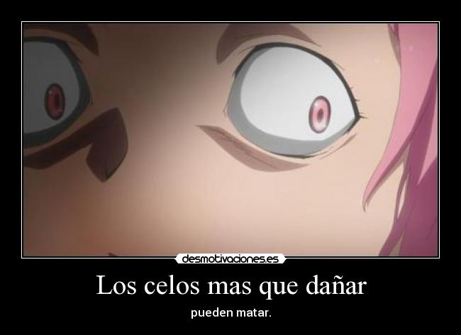 carteles celos yuno mirai nikki certifica desmotivaciones