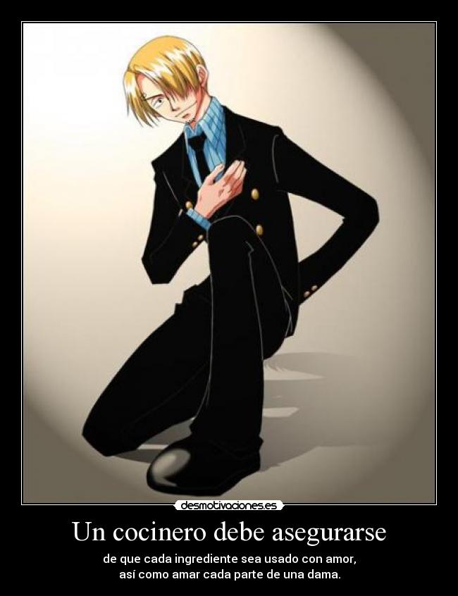 carteles sanji one piece uno los pocos caballeros que existen serie wiiiiiiii desmotivaciones