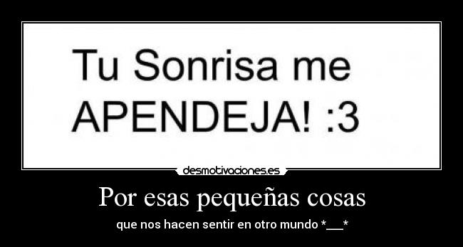 Por esas pequeñas cosas - que nos hacen sentir en otro mundo *___*