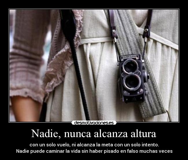 Nadie, nunca alcanza altura -