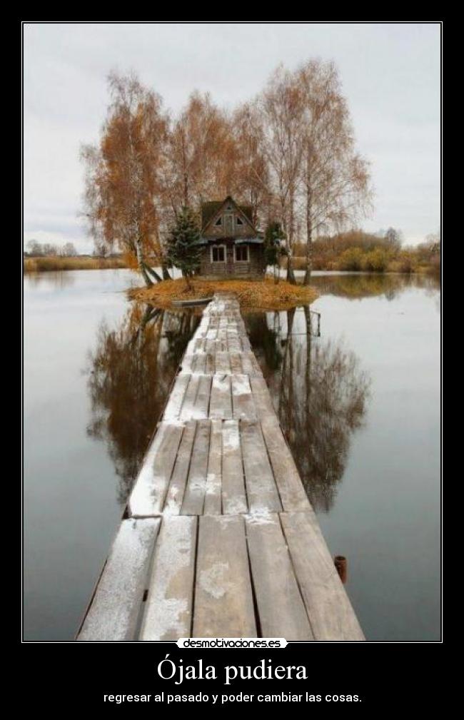 Ójala pudiera - regresar al pasado y poder cambiar las cosas.