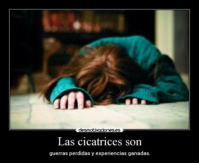 Las cicatrices son - guerras perdidas y experiencias ganadas.