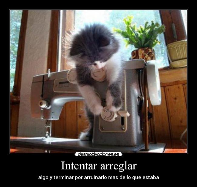 Intentar arreglar - algo y terminar por arruinarlo mas de lo que estaba