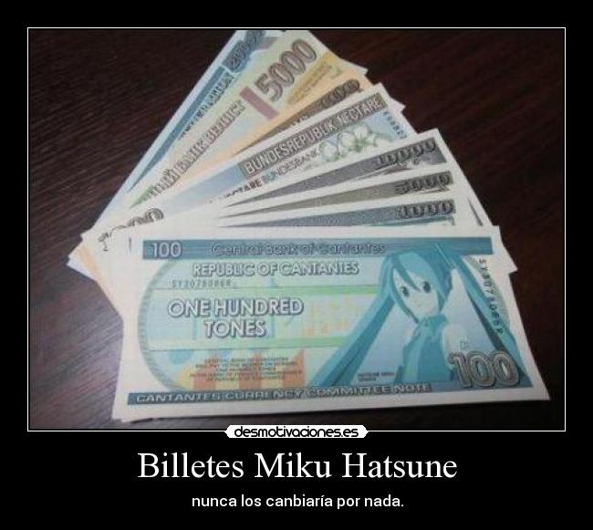 Billetes Miku Hatsune -