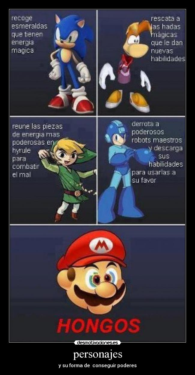 personajes - y su forma de  conseguir poderes