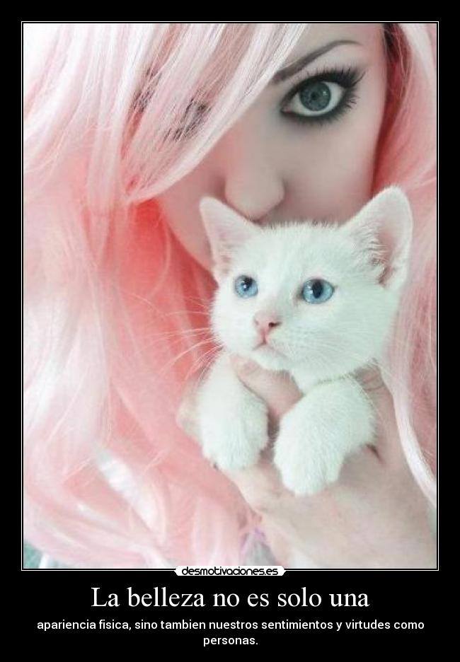 La belleza no es solo una - apariencia fisica, sino tambien nuestros sentimientos y virtudes como personas.