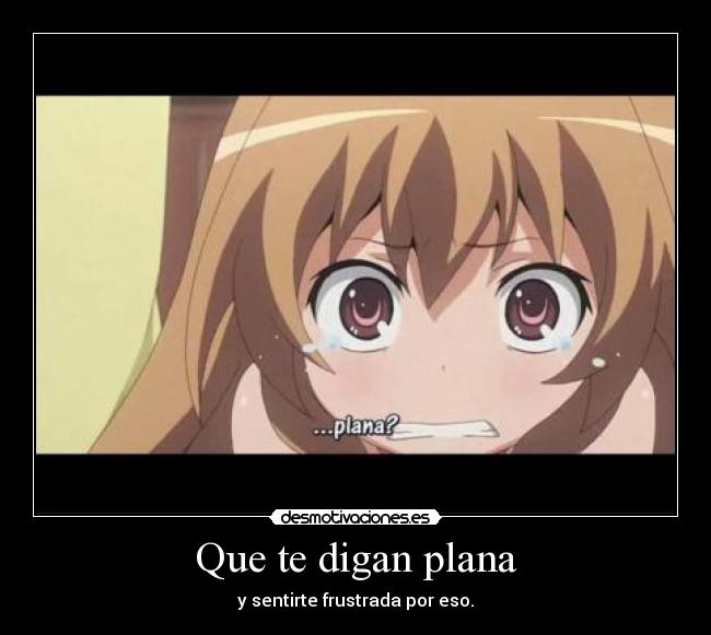 Que te digan plana - y sentirte frustrada por eso.