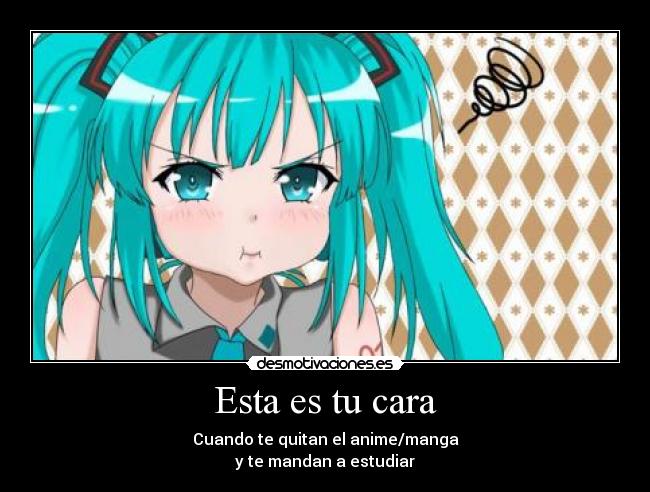 carteles vocaloid miku hatsune estudiar anime manga desmotivaciones