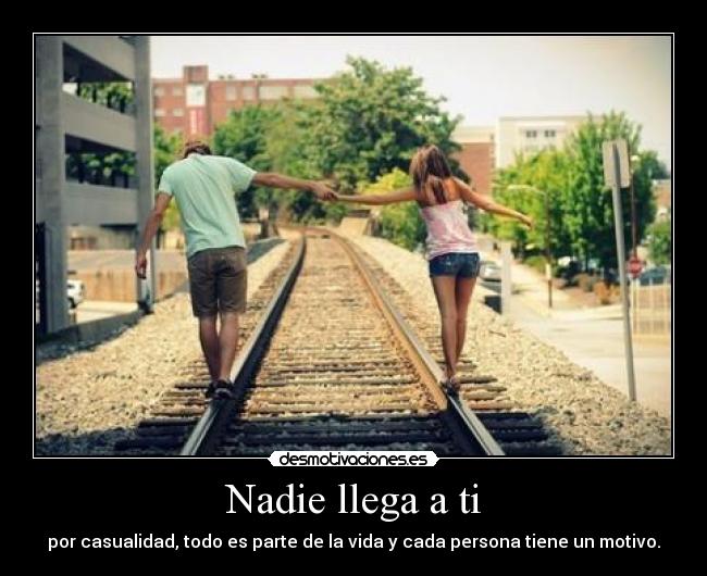 Nadie llega a ti - por casualidad, todo es parte de la vida y cada persona tiene un motivo.