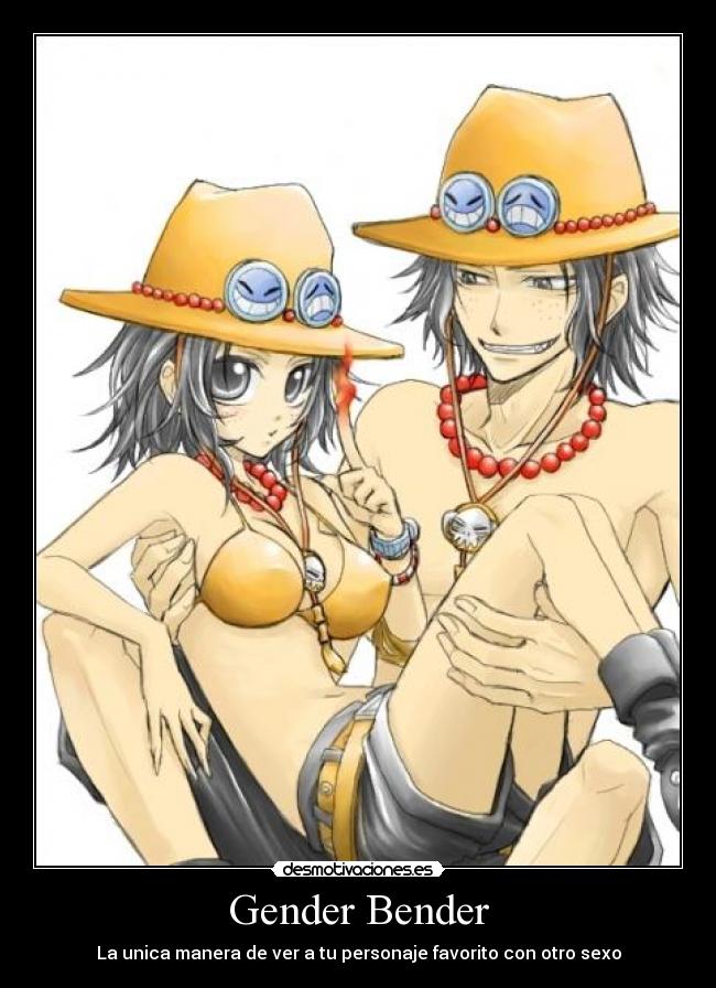 carteles anime gender bender portgas ace anne one piece desmotivaciones