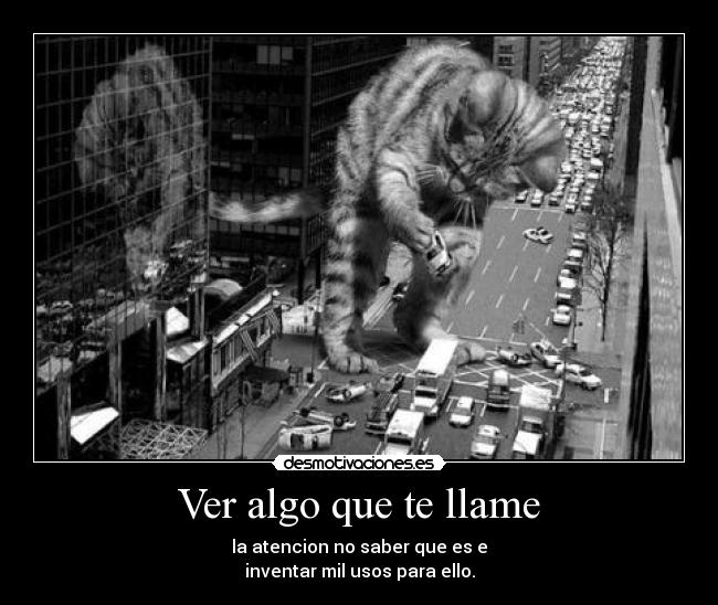 Ver algo que te llame - la atencion no saber que es e
inventar mil usos para ello.