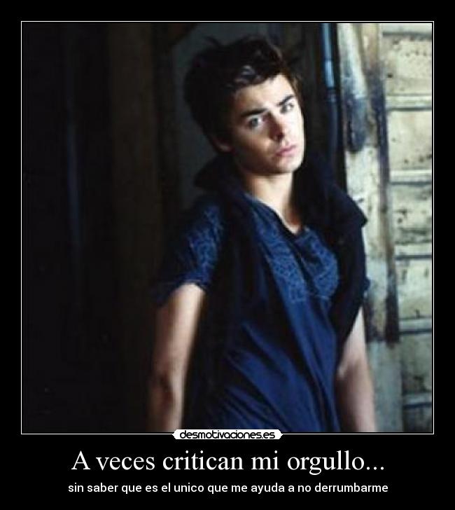 A veces critican mi orgullo... - sin saber que es el unico que me ayuda a no derrumbarme