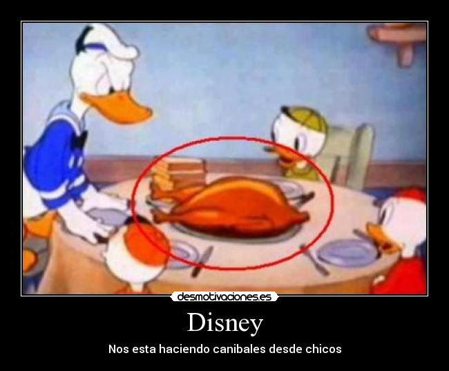 carteles disney canibales patos desmotivaciones