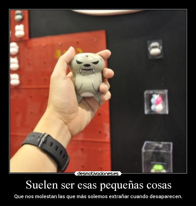 Suelen ser esas pequeñas cosas - Que nos molestan las que más solemos extrañar cuando desaparecen.