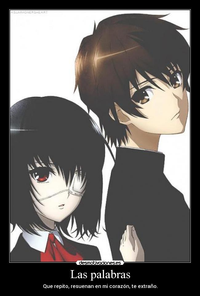 Las palabras - Que repito, resuenan en mi corazón, te extraño.