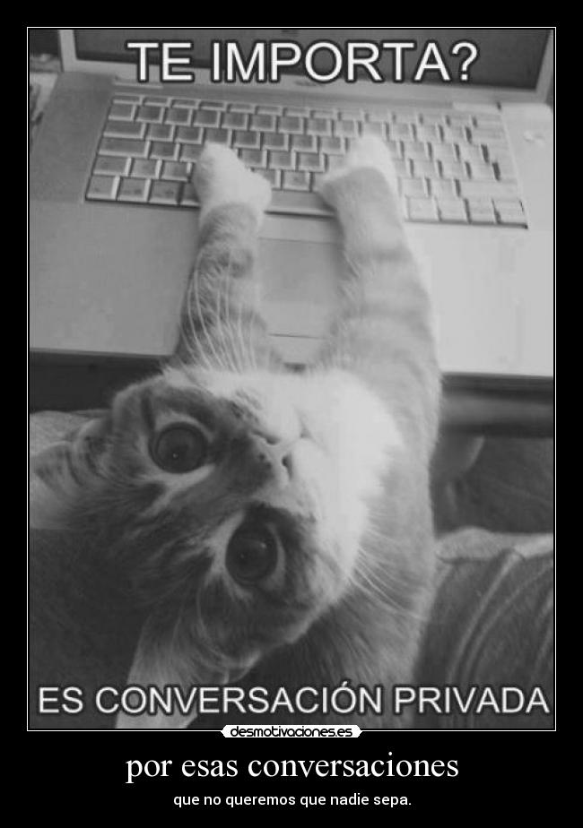 por esas conversaciones - que no queremos que nadie sepa.