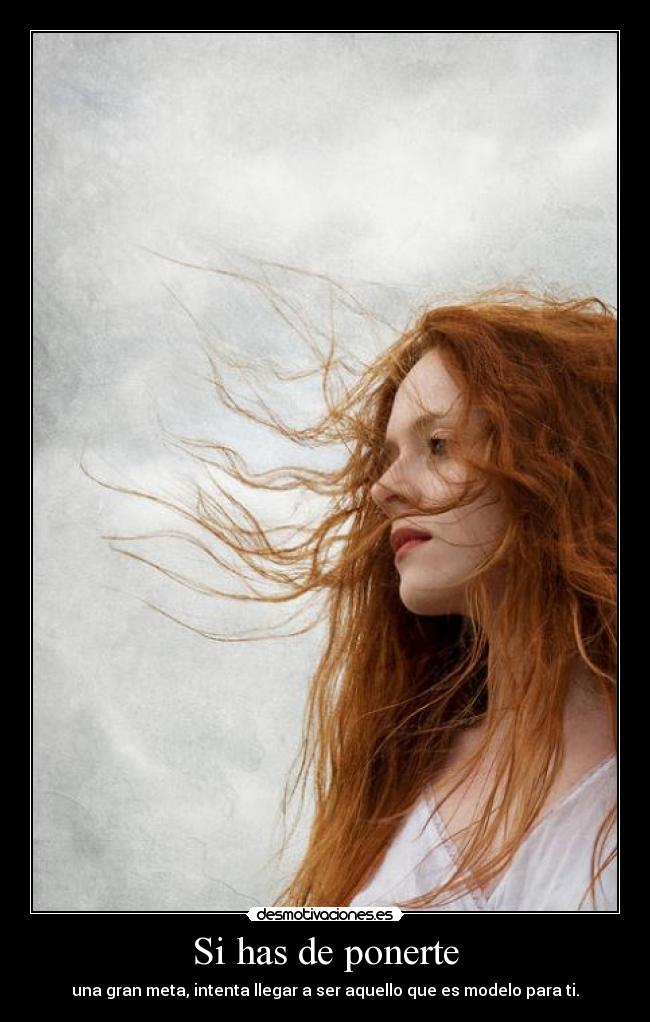 Si has de ponerte - una gran meta, intenta llegar a ser aquello que es modelo para ti.