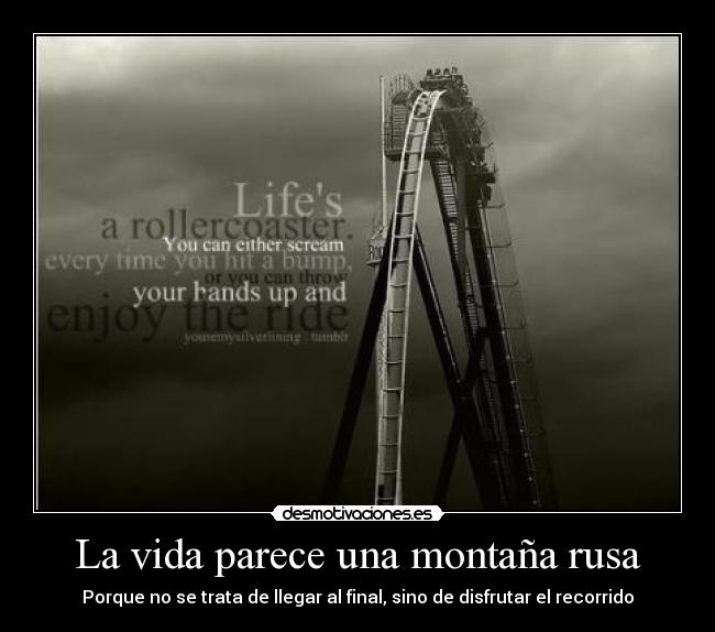 La vida parece una montaña rusa -