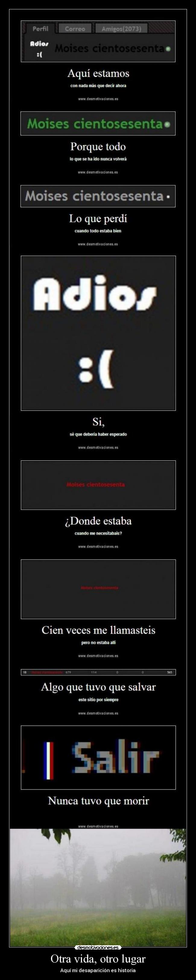 Otra vida, otro lugar - Aquí mi desaparición es historia