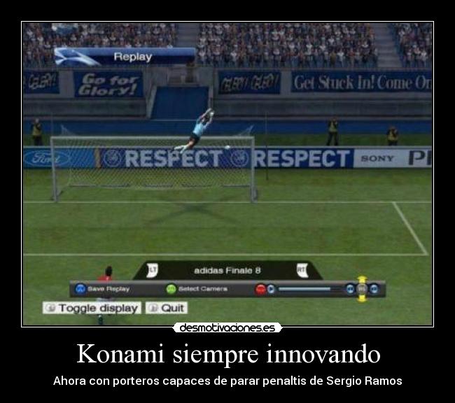 Konami siempre innovando - Ahora con porteros capaces de parar penaltis de Sergio Ramos