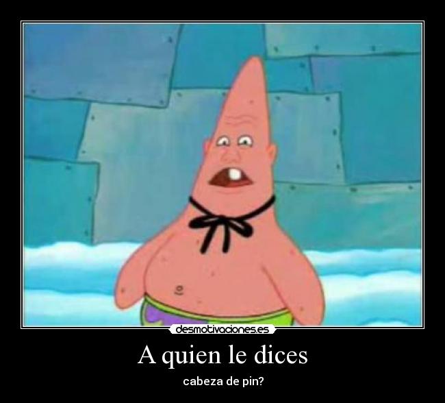 A quien le dices - cabeza de pin?