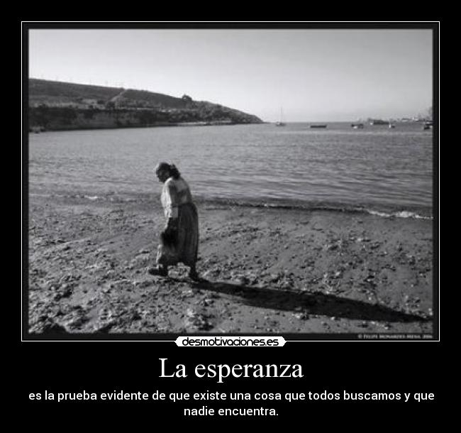 La esperanza - es la prueba evidente de que existe una cosa que todos buscamos y que
nadie encuentra.