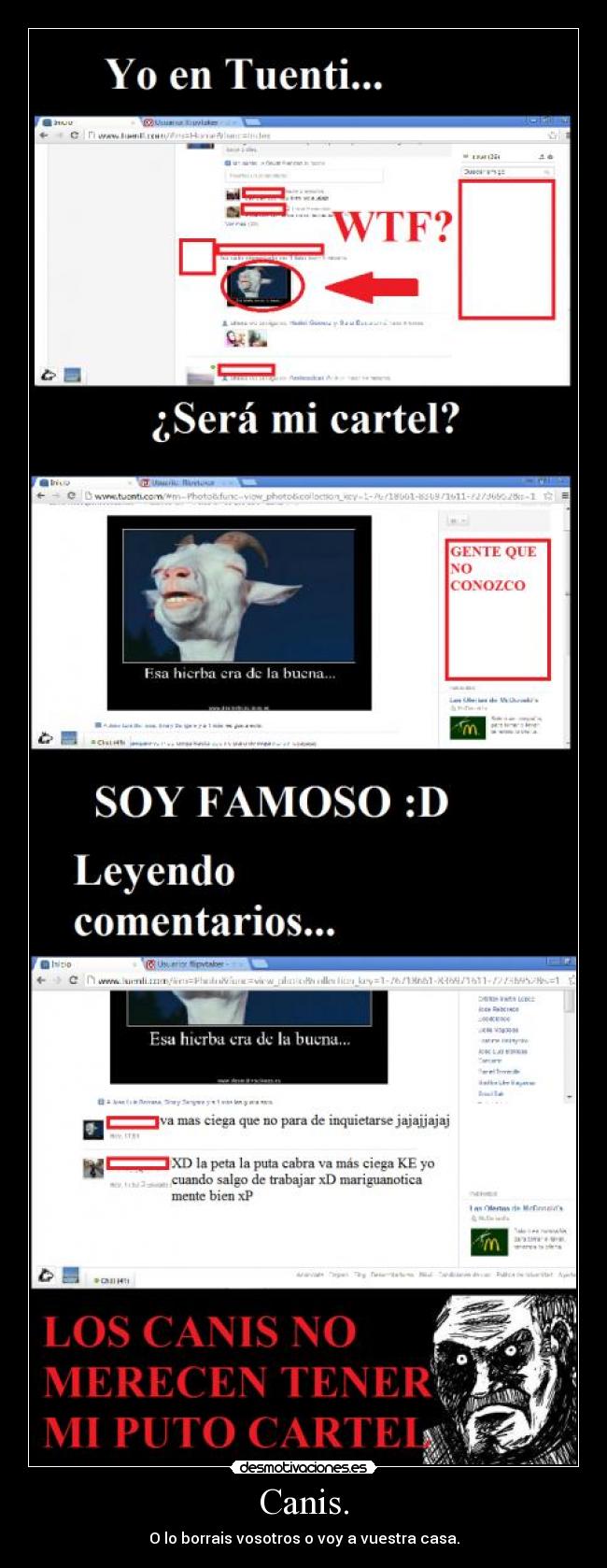 Canis. - O lo borrais vosotros o voy a vuestra casa.