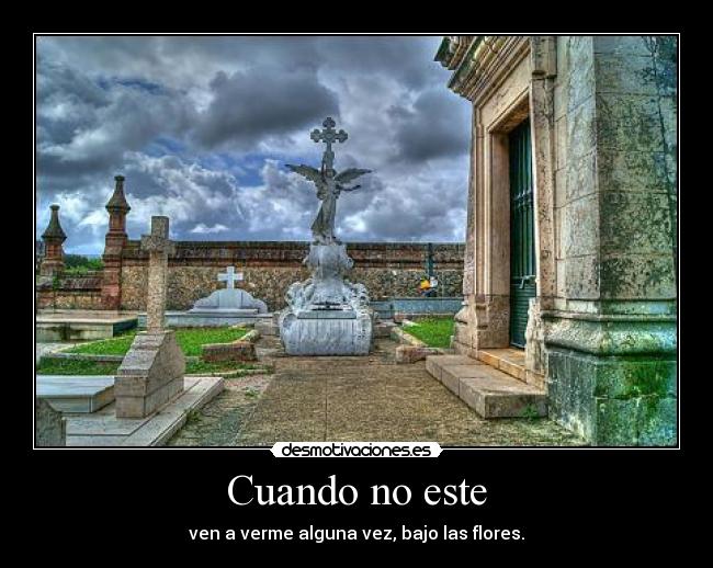 Cuando no este - ven a verme alguna vez, bajo las flores.