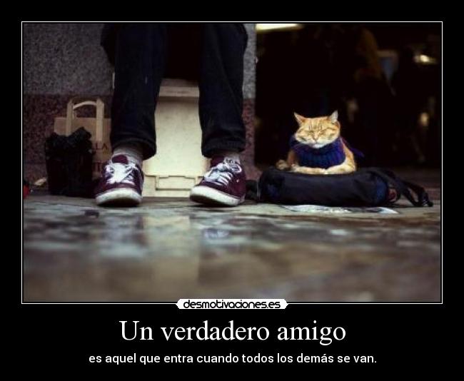 Un verdadero amigo - es aquel que entra cuando todos los demás se van.