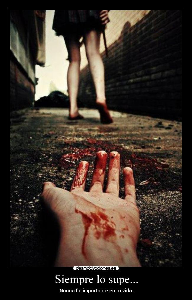 Siempre lo supe... - Nunca fui importante en tu vida.