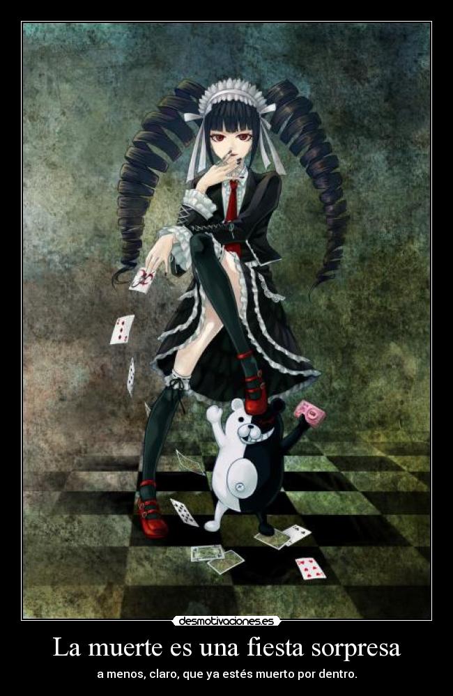 carteles muerte fiesta harukaze raptorhunters 1291 dangan ronpa celestia rudenberk desmotivaciones