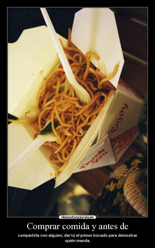 Comprar comida y antes de - 