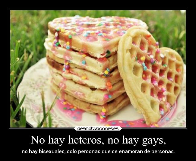 No hay heteros, no hay gays, - no hay bisexuales, solo personas que se enamoran de personas.
