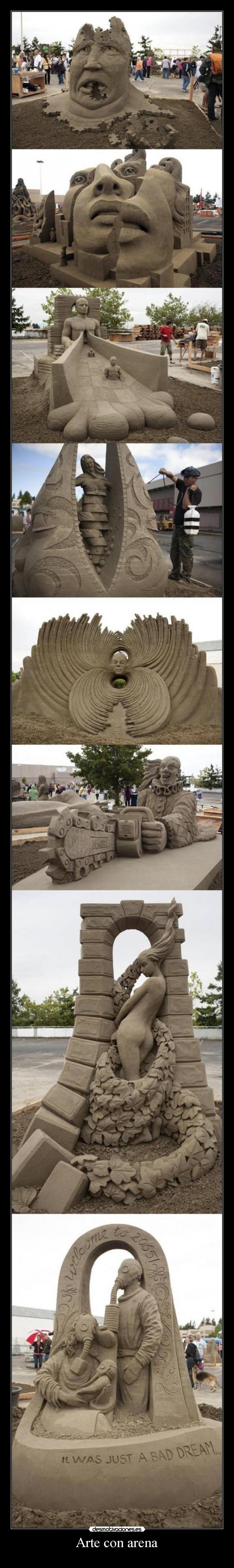 carteles arte arte con arena desmotivaciones