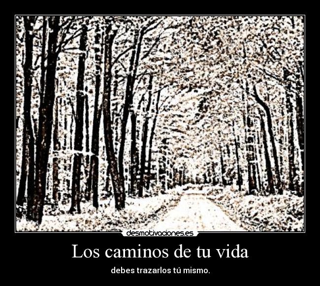 Los caminos de tu vida - debes trazarlos tú mismo.